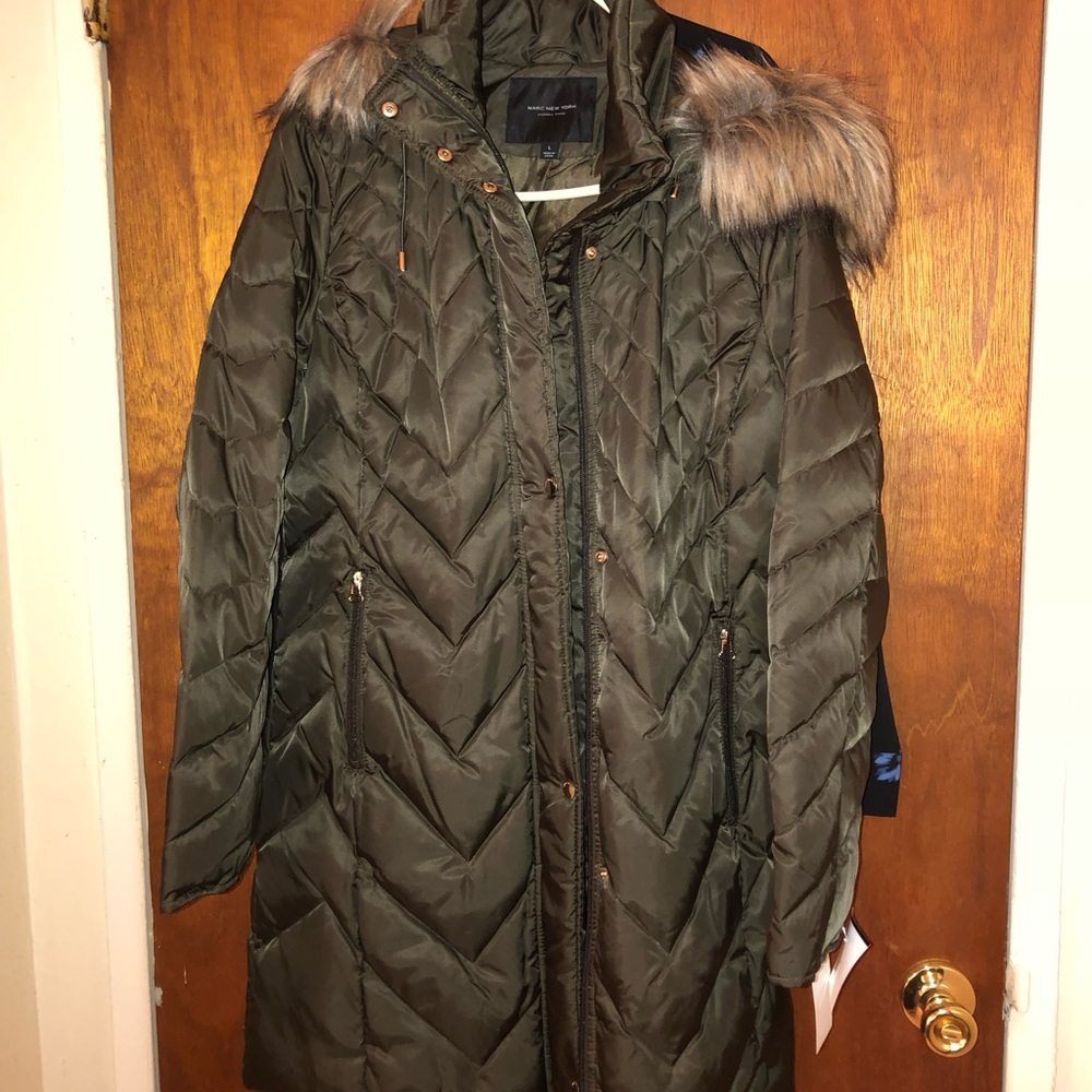 Green Hooded Winter Coat.